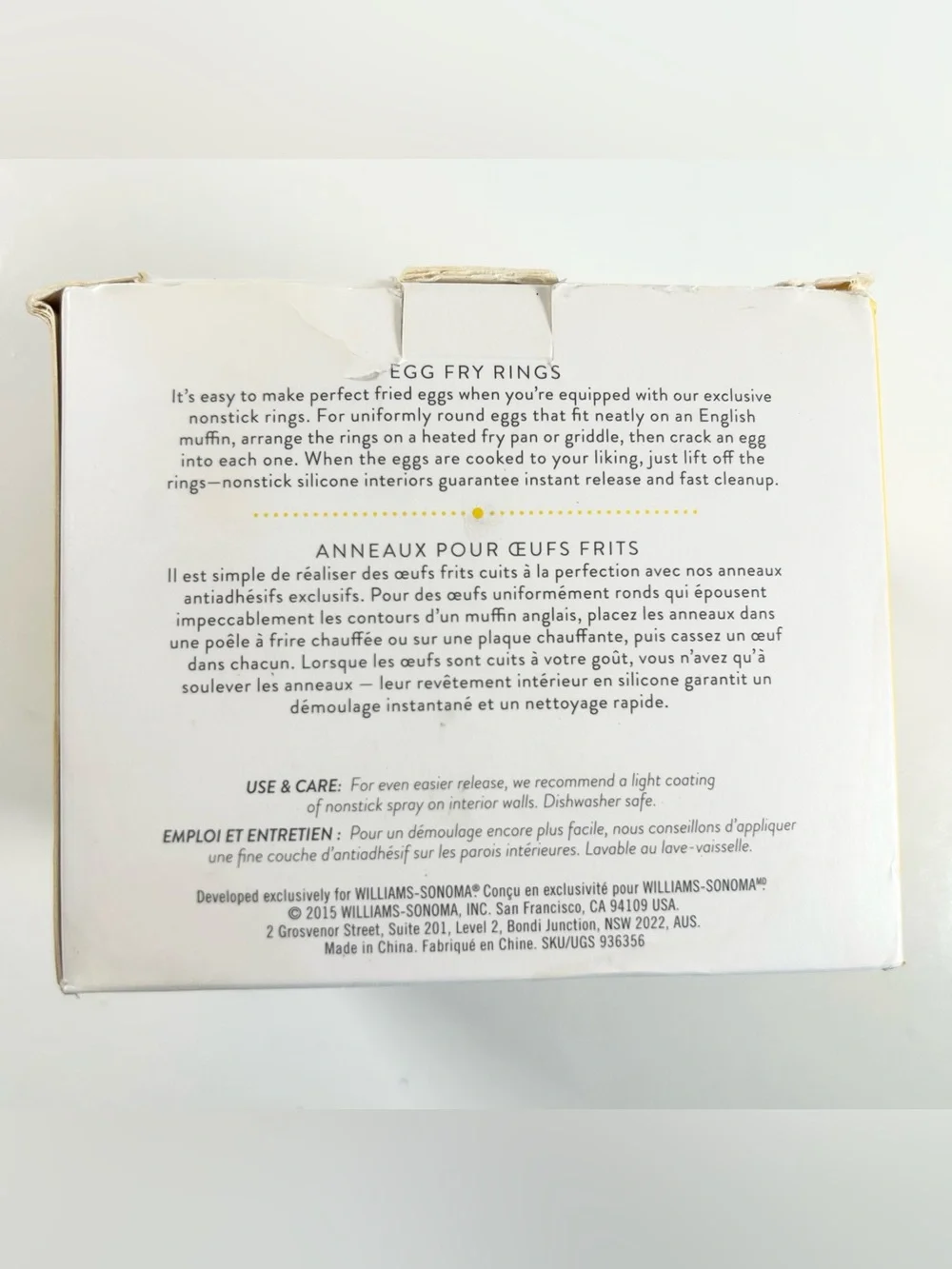 Williams Sonoma Egg Fry Rings Set of 4